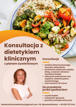 Konsultacja z dietetykiem klinicznym z planem żywieniowym (90 minut)