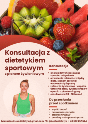 Konsultacja z dietetykiem sportowym z planem żywieniowym  (90 - 120 minut)